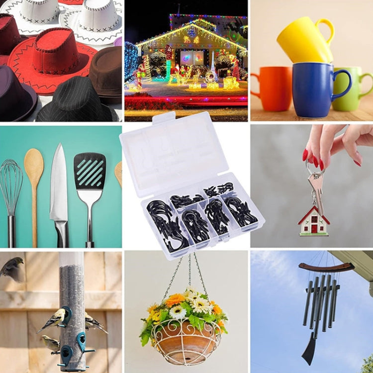 75pcs /Box Screw-in Ceiling Hook Set Home Storage Wall Cup Hook Lamp Hook