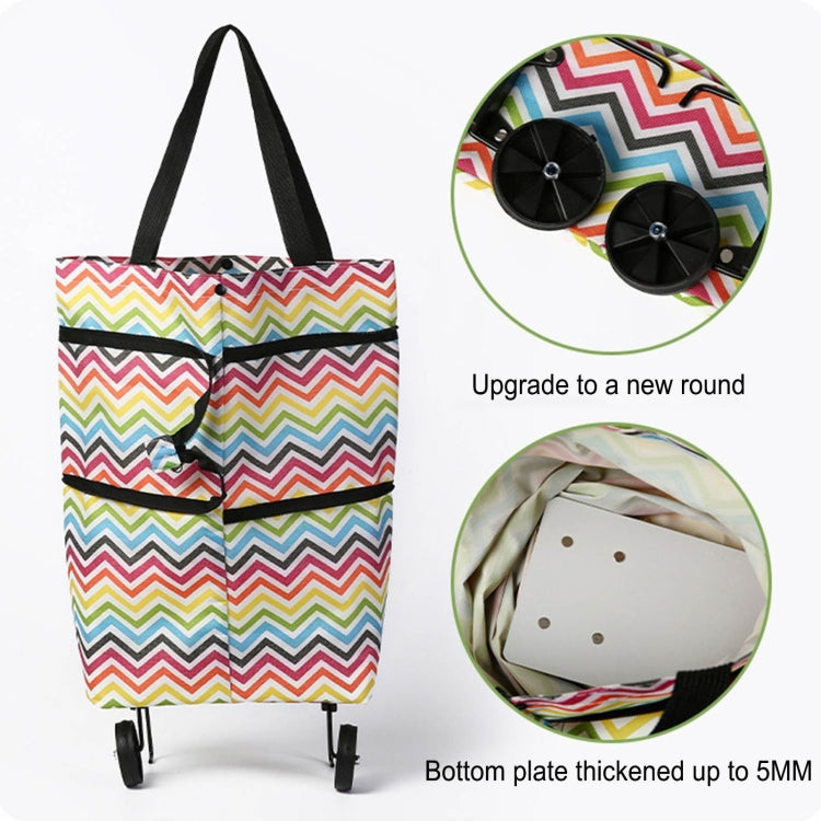 2 In 1 Oxford Cloth Shopping Bag Foldable Shopping Trolley Cart