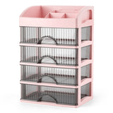 Desktop Drawer Organizer Multi-Layer Cosmetic Jewelry Box Stationery Multi-Functional Organizer, 5 Layer White Drawer (White), 5 Layer Black Drawer (White), 5 Layer Black Drawer (Pink), 4 Layer White Drawer (White), 4 Layer Black Drawer (White)        ...