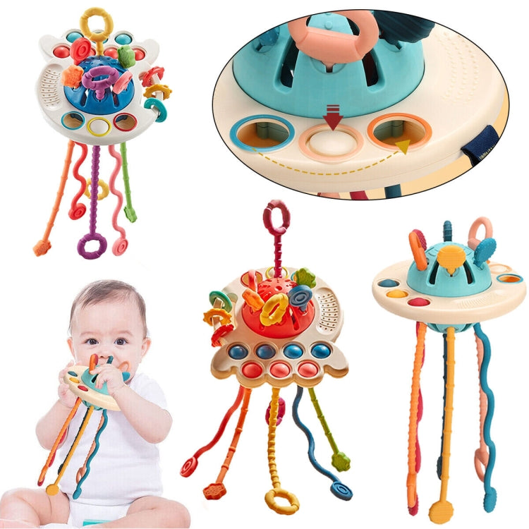 Baby Puzzle Fun Finger Pumping Toys Enlightenment Early Teaching Toys, Octopus (Blue), Octopus (Red), Cartoon Crab (Orange), Cartoon Crab (Green), Rocket (Blue), Rocket (Red), Flying Sword (Red), Flying Sword (White), Crab, Space Ship, Mobile Phone Rab...