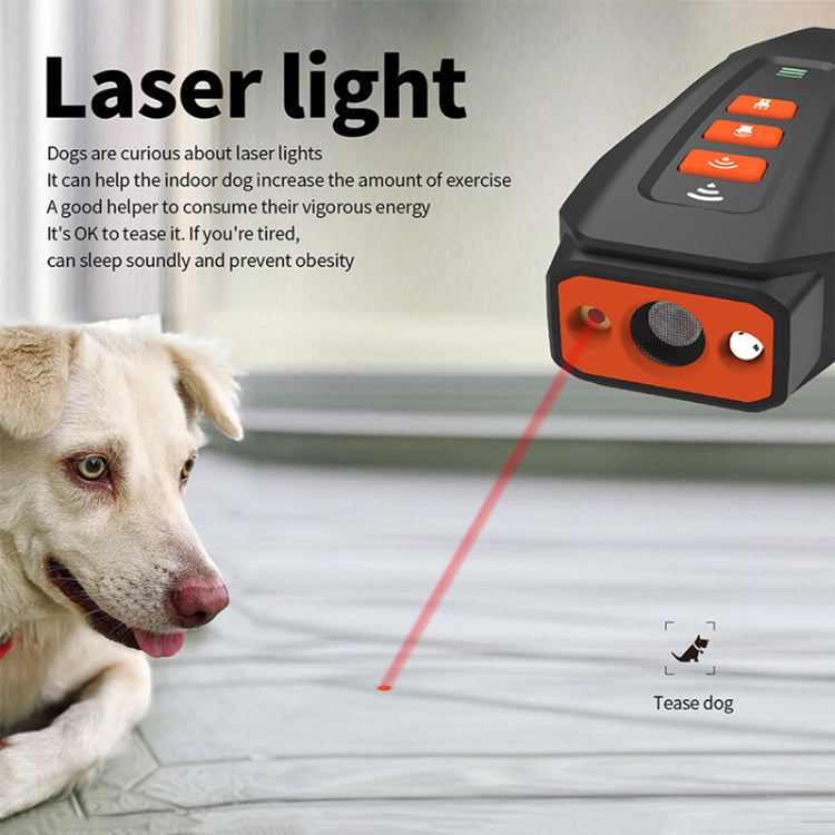 LED Flashing Light Handheld Ultrasonic Bark Arrester Frequency Conversion Dog Training Device, Black+Orange, Dark Gray, Gray+Orange