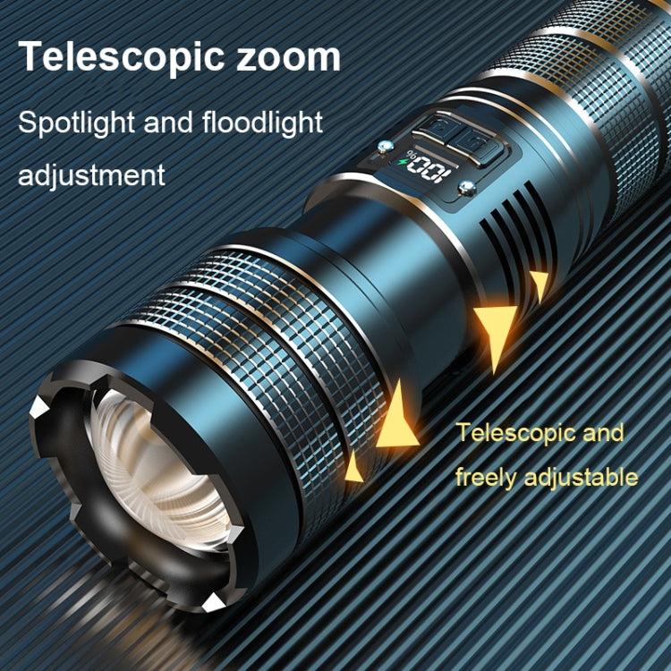 X9 Outdoor White Laser Digital Display Zoom Flashlight Long Range Lighting Flashlight, X9
