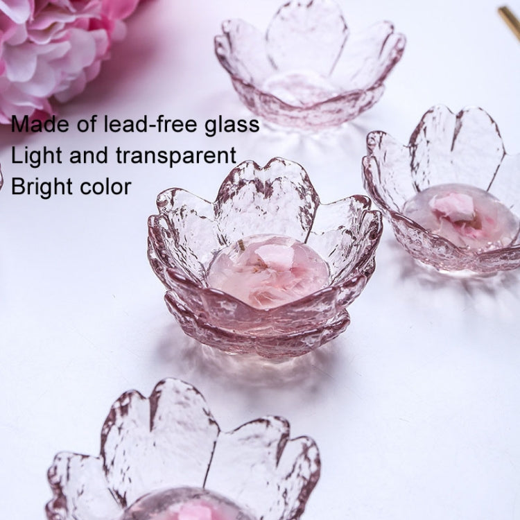 5pcs /Set Hammer Glass Cherry Blossom Dish House Sauce Plate Small Dish, Pink