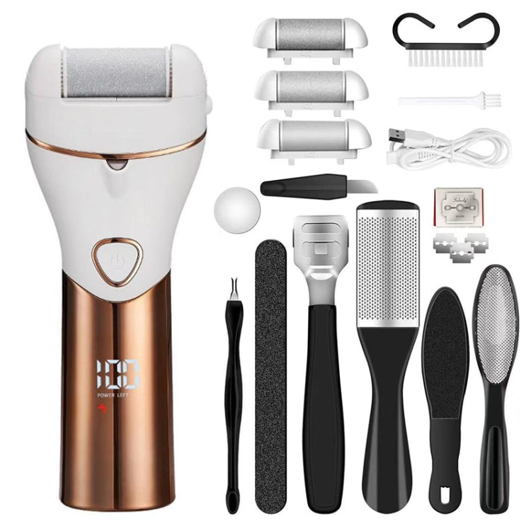 10pcs/set Household Electric Dead Skin Peeling Foot Grinder, Blue, Pink, Gold, Black