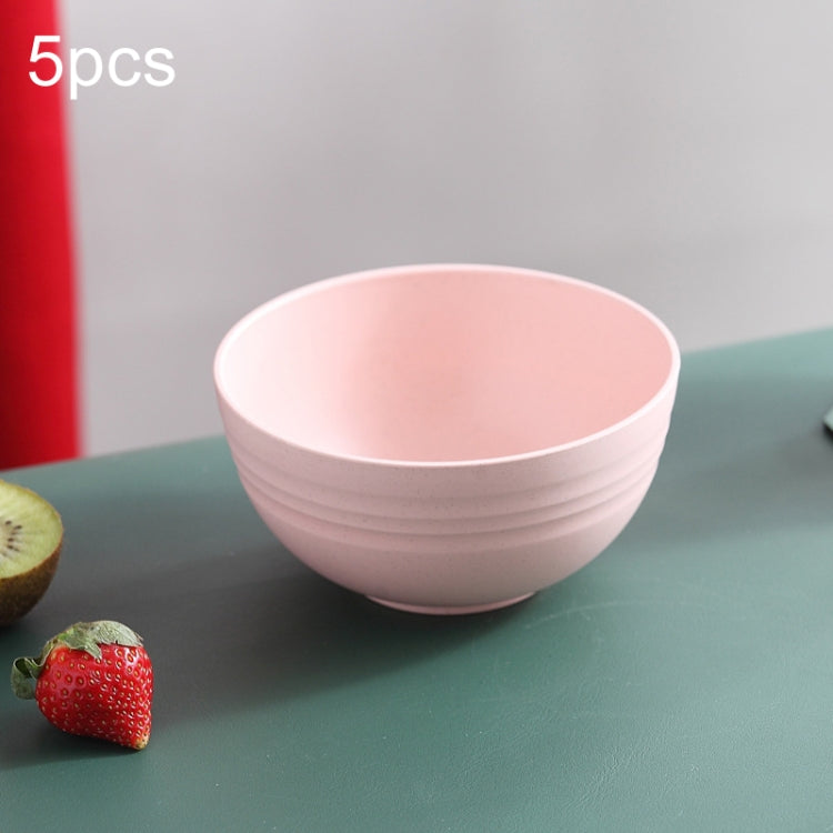 5pcs 4.5 Inch Wheat Straw Bowl House Children Small Bowl Plastic Soup Bowl