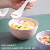 5pcs 4.5 Inch Wheat Straw Bowl House Children Small Bowl Plastic Soup Bowl