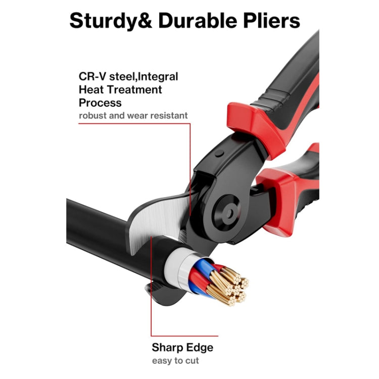 5 In 1 Combination Interchangeable Head Pliers Kit General Repair Screwdriver Pliers, Red Black, White Brown