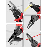 5 In 1 Combination Interchangeable Head Pliers Kit General Repair Screwdriver Pliers, Red Black, White Brown