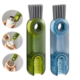 3 In 1 U shaped Cup Lid Cleaning Brush Water Bottle Cover Groove Cleaner, B Gray, B Blue, B Green