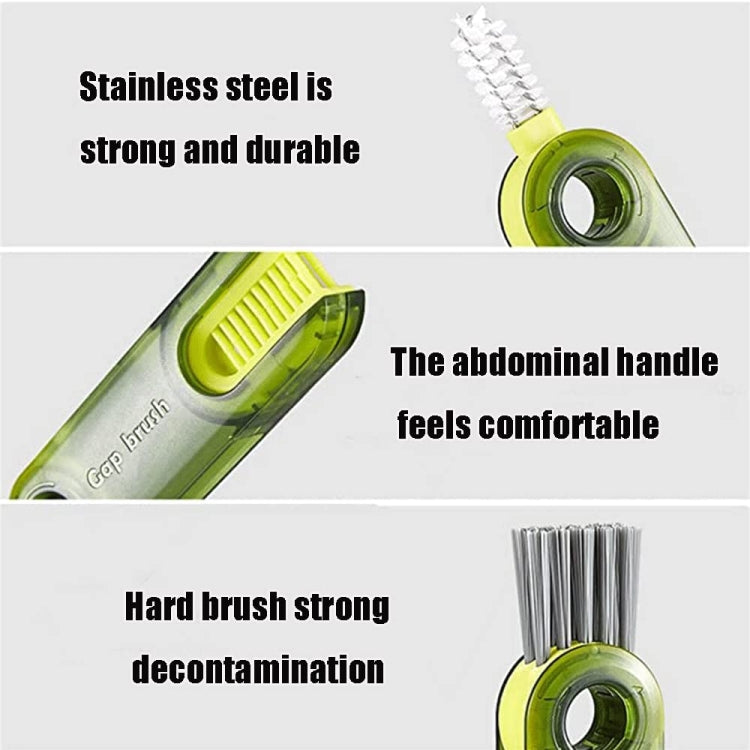 3 In 1 U shaped Cup Lid Cleaning Brush Water Bottle Cover Groove Cleaner, B Gray, B Blue, B Green