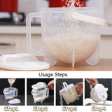Home Kitchen Rice Washing Sieve Rice Washer Convection Plastic Rice Panner