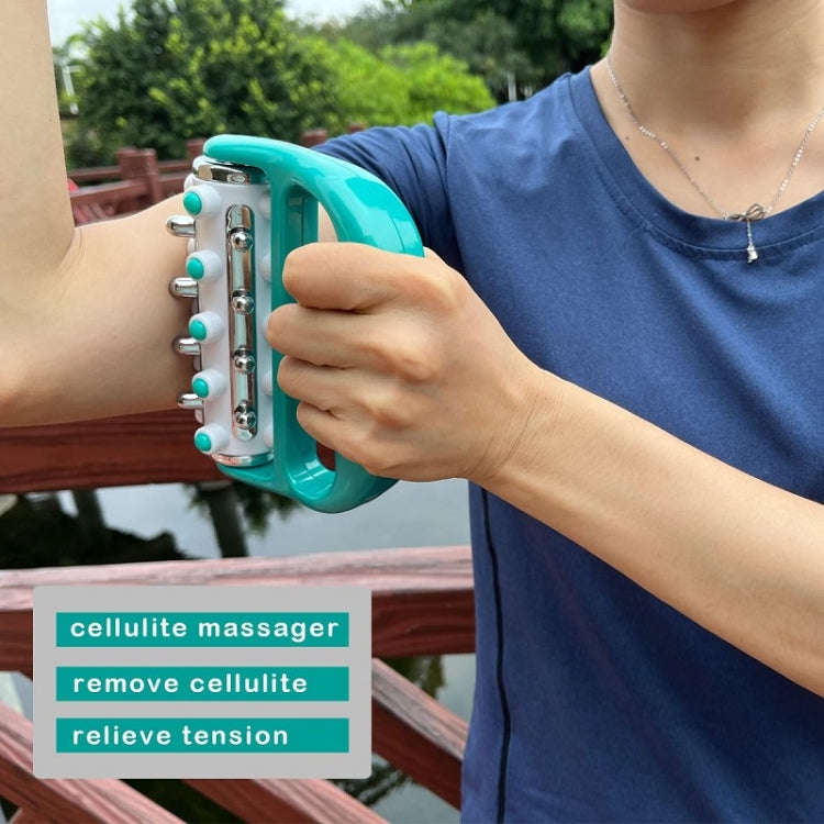 Handheld Curved Five-row Iron Column Roller Soothing Massager