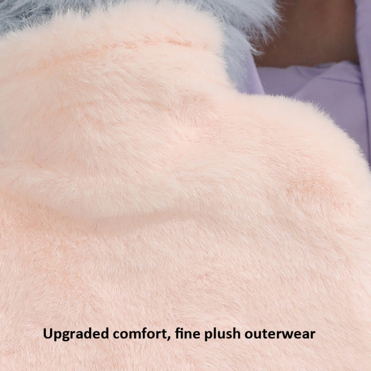 1L Hot Water Bag Dual Hands Plush Cute Hand Warmer, Black and White Puppy, Brown Bear, Fruit Green Frog, Yellow Duck, Pink Bunny, Consortium, Naughty Cat, Little Brown Bear, Little White Rabbit