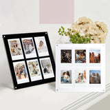 Six Palace Grid Color 3 Inch Three-Dimensional Magnet Photo Frame For Polaroids, Black, Fantasy, Mirror