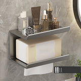 2 In 1 No-Punch Bathroom Shelf Household Paper Towel Cell Phone Toiletries Storage Rack
