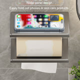 2 In 1 No-Punch Bathroom Shelf Household Paper Towel Cell Phone Toiletries Storage Rack