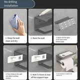 2 In 1 No-Punch Bathroom Shelf Household Paper Towel Cell Phone Toiletries Storage Rack