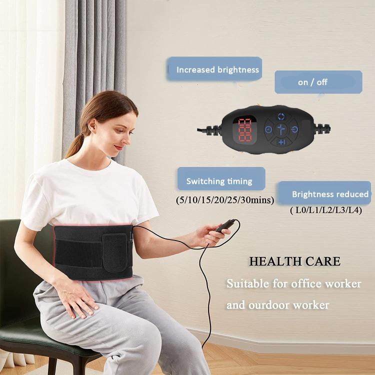 120 LEDs Red Light + Infrared Light Therapy Belt For Back Shoulder Waist Pain Relief, US Plug, UK Plug, EU Plug, AU Plug