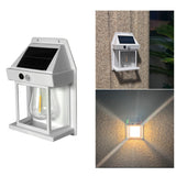 Solar Outdoor Tungsten Wall Light 3 Modes Body Sensing Waterproof Garden Villa Night Light, Regular Black, Regular White, Large Black, Large white