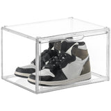 Stackable Transparent Storage Box Magnetic Suction Bookcase Handbag Display Rack, Single Partition, Side Opening