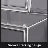 Stackable Transparent Storage Box Magnetic Suction Bookcase Handbag Display Rack, Single Partition, Side Opening