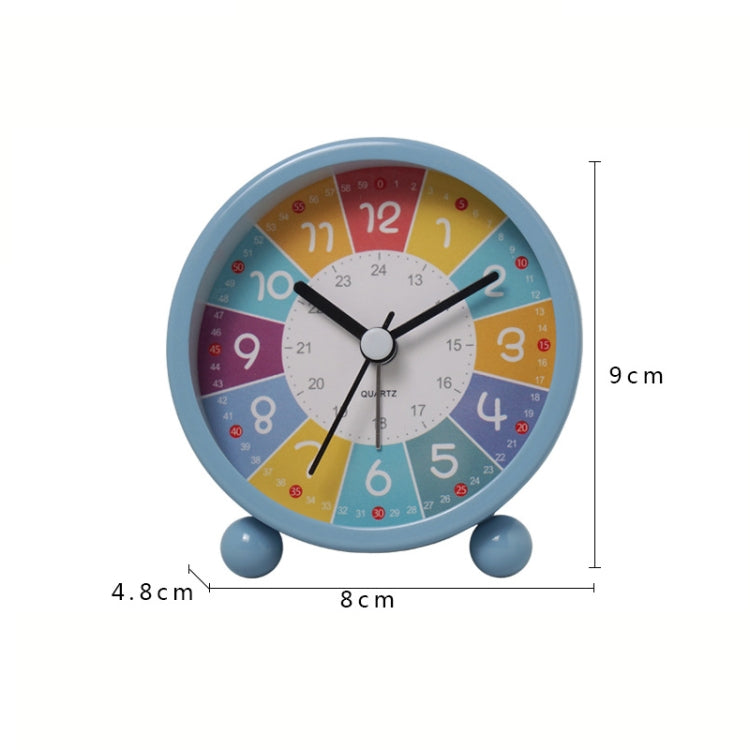 Children Educational Alarm Clock Desktop Mute Small Clock With Night Light, Yellow, Blue, Pink, White B, Blue B, Pink B