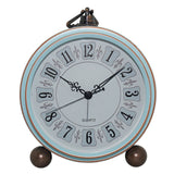 Retro Iron Alarm Clock Simple Desktop Quartz Clock, Roman Number, Arab Number, Dark Red, Light Blue, Milk White, Black