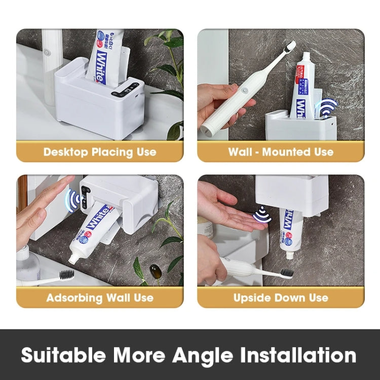 Smart Induction Toothpaste Squeezer Electric Automatic Toothpaste Dispenser, Battery White, Rechargeable White, Battery Silver, Rechargeable Silver