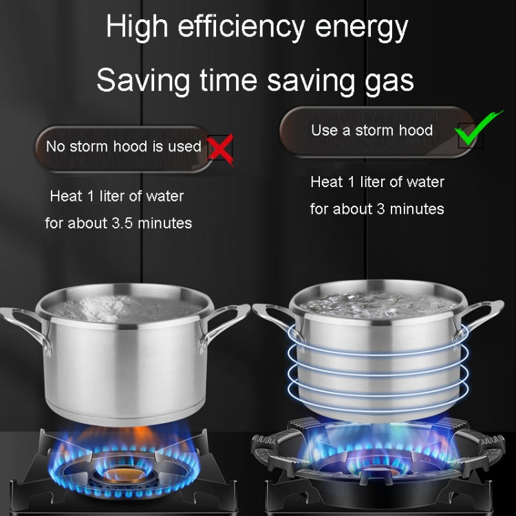 Kacheeg Household Gas Stove Gathering Fire Energy Saving Cover Kitchen Non-Slip Windscreen, Four-Jawed