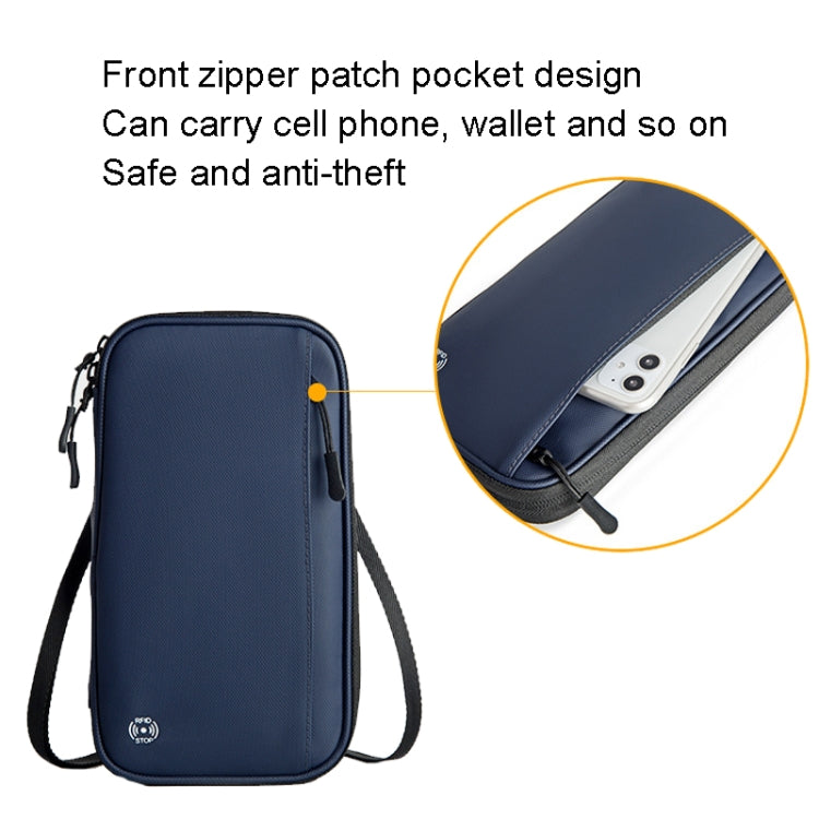 Travel Handheld ID Bag RFID Waterproof Multi-Card Neck Passport Case, Crossbody