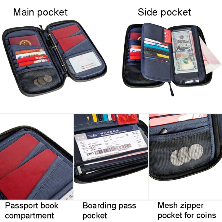 Travel Handheld ID Bag RFID Waterproof Multi-Card Neck Passport Case, Crossbody