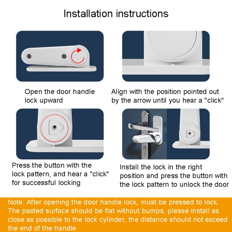 Children Safe Lock Door Handle Fixed Anti-Opening Lock, Anti-Opening Door Lock