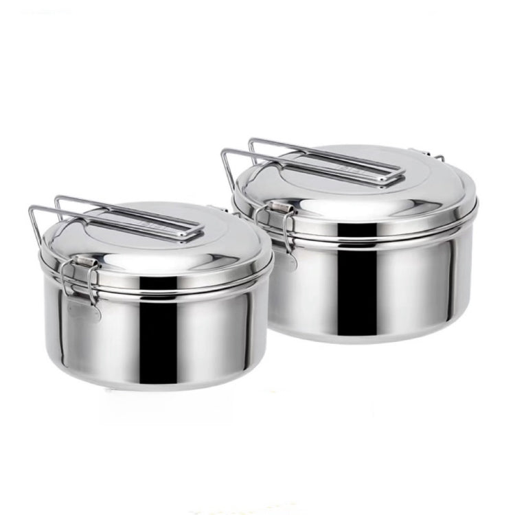 304 Stainless Steel Round Lunch Box, 14cm Single Layer, 16cm Single Layer, 14cm Double Layer, 16cm Double Layer