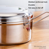 304 Stainless Steel Round Lunch Box, 14cm Single Layer, 16cm Single Layer, 14cm Double Layer, 16cm Double Layer