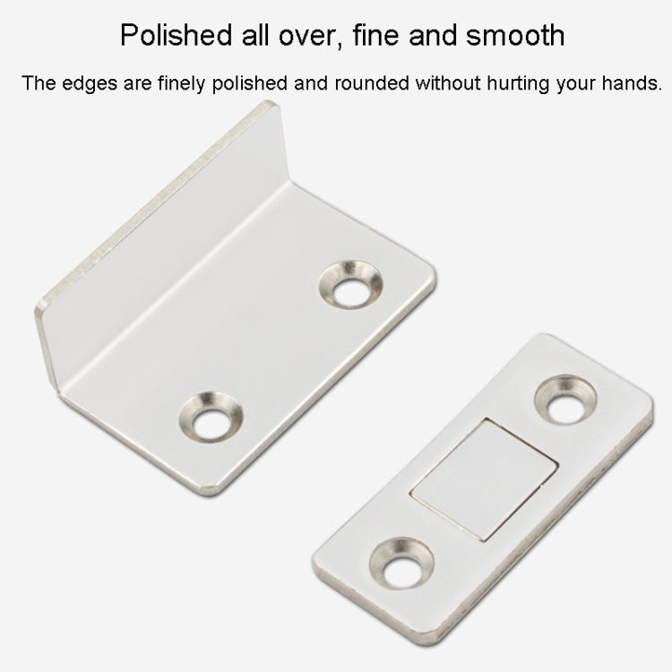 90 Degree No-Punch Invisible Door Suction Thin Section Wardrobe Sliding Door Magnetic Suction, Silver, Black