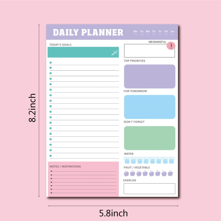 60pages /Book Weekly Planning Note Pad Schedule Time Management Planning Notebook, JH002