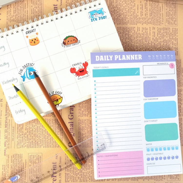 60pages /Book Weekly Planning Note Pad Schedule Time Management Planning Notebook, JH002