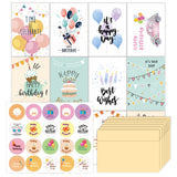 24pcs /Set Happy Birthday Greeting Card With Envelopes And Stickers Set, 24pcs /Set