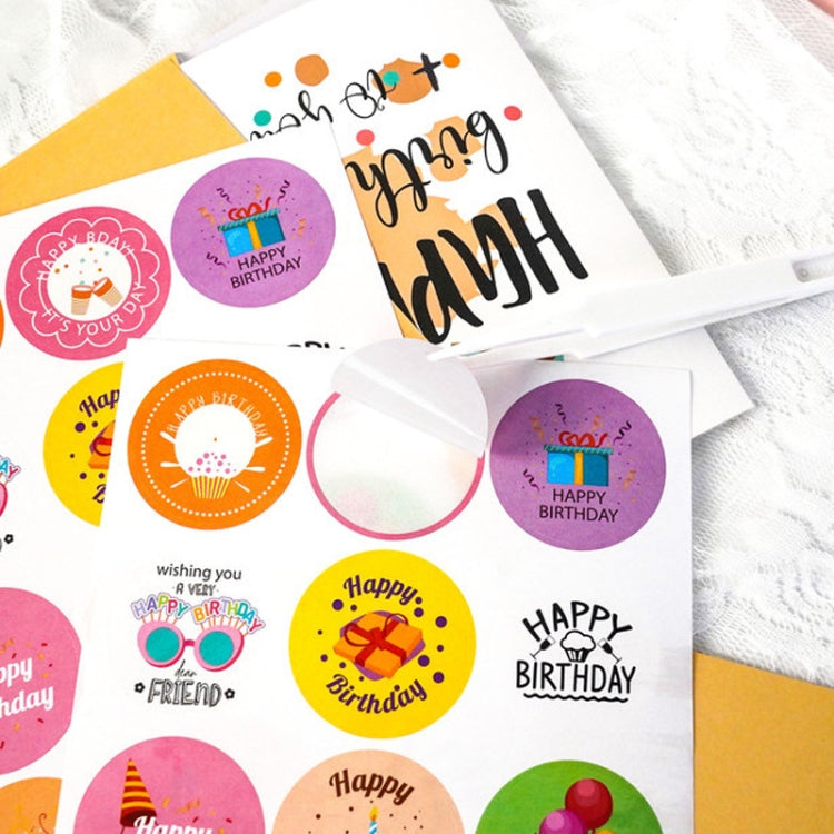 24pcs /Set Happy Birthday Greeting Card With Envelopes And Stickers Set, 24pcs /Set