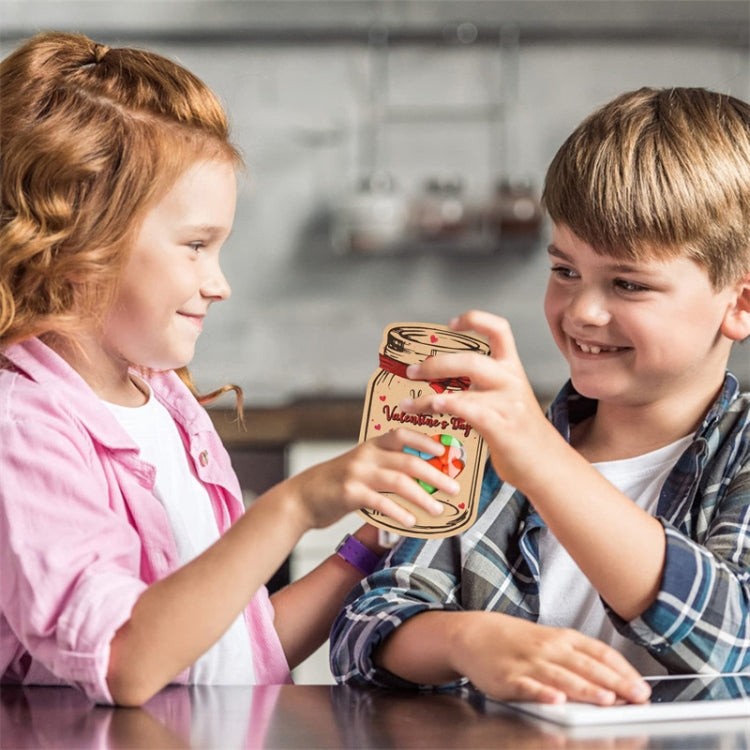 Valentine Day Bottle Shape Greeting Card Holiday Gift Exchange Card Kids Party Favor Message Card, 24pcs /Set, 48pcs /Set