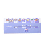 120sheets /Set Kawaii Sticky Tab Note Page Marker Writable and Repositionable File Flags, Dog, Fruit, Girl, Flower, Bear, Cat