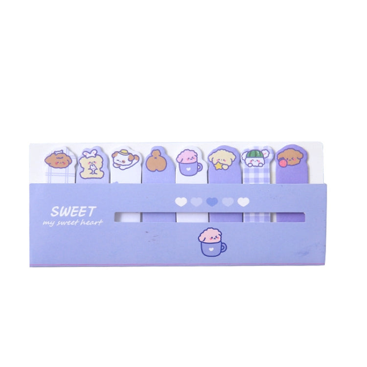 120sheets /Set Kawaii Sticky Tab Note Page Marker Writable and Repositionable File Flags, Dog, Fruit, Girl, Flower, Bear, Cat