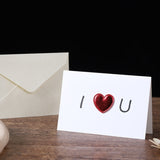 3D Heart Valentine Day Greeting Card Blessings Messages Cards with Envelopes, ECG, I Heart U, Balloon, Palm
