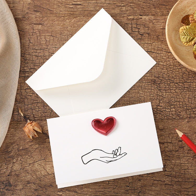 3D Heart Valentine Day Greeting Card Blessings Messages Cards with Envelopes, ECG, I Heart U, Balloon, Palm
