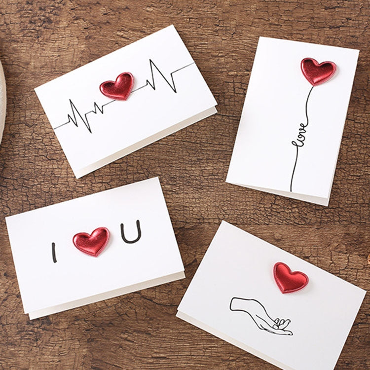 3D Heart Valentine Day Greeting Card Blessings Messages Cards with Envelopes, ECG, I Heart U, Balloon, Palm