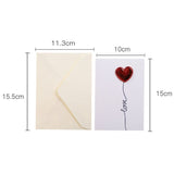 3D Heart Valentine Day Greeting Card Blessings Messages Cards with Envelopes, ECG, I Heart U, Balloon, Palm