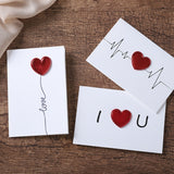 3D Heart Valentine Day Greeting Card Blessings Messages Cards with Envelopes, ECG, I Heart U, Balloon, Palm