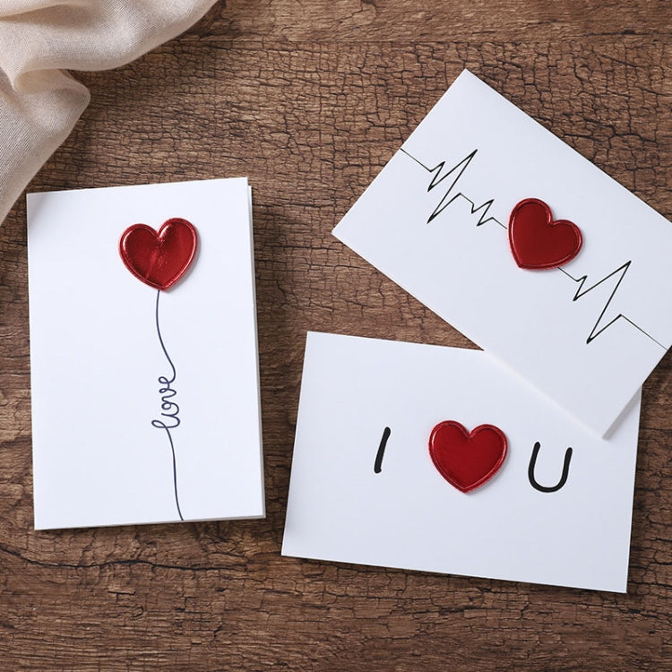 3D Heart Valentine Day Greeting Card Blessings Messages Cards with Envelopes, ECG, I Heart U, Balloon, Palm