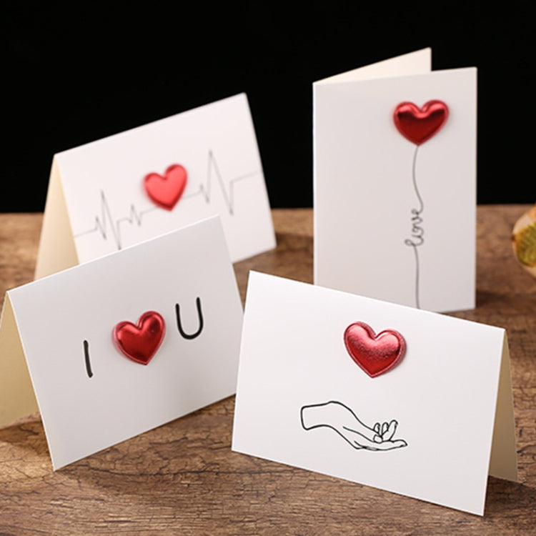3D Heart Valentine Day Greeting Card Blessings Messages Cards with Envelopes, ECG, I Heart U, Balloon, Palm