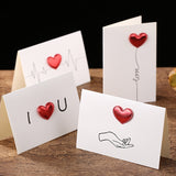 3D Heart Valentine Day Greeting Card Blessings Messages Cards with Envelopes, ECG, I Heart U, Balloon, Palm
